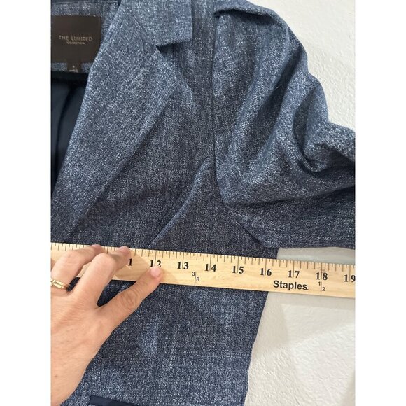 The Limited Collection womens career Blazer color Blue pockets 2 buttons front - Picture 5 of 10
